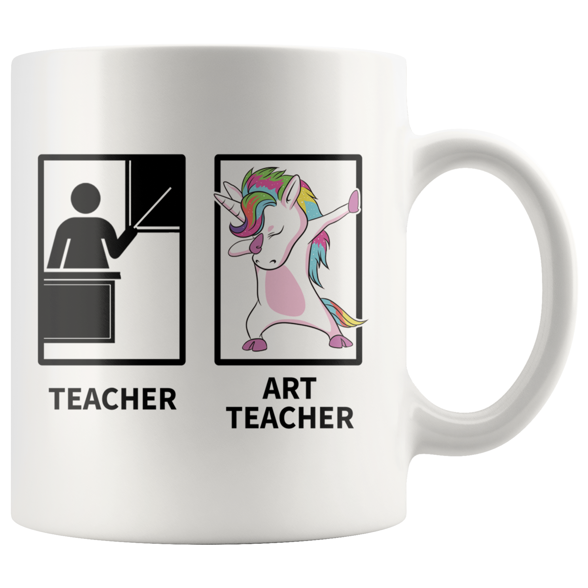 White 11oz Mug - Art Teacher Unicorn