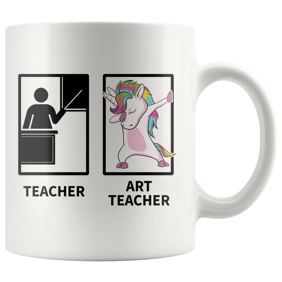 White 11oz Mug - Art Teacher Unicorn