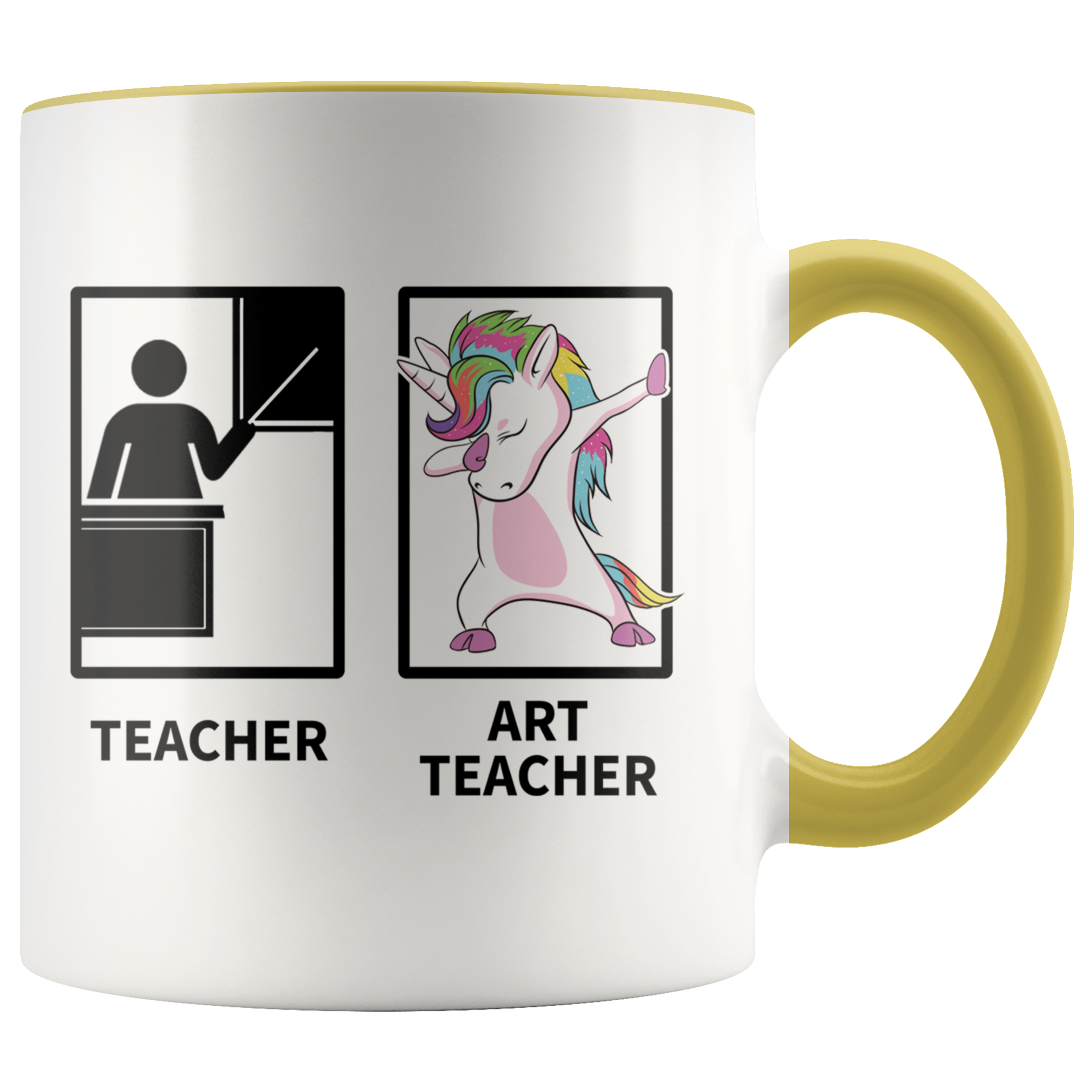 Accent Mug - Dabbing Art Teacher Unicorn