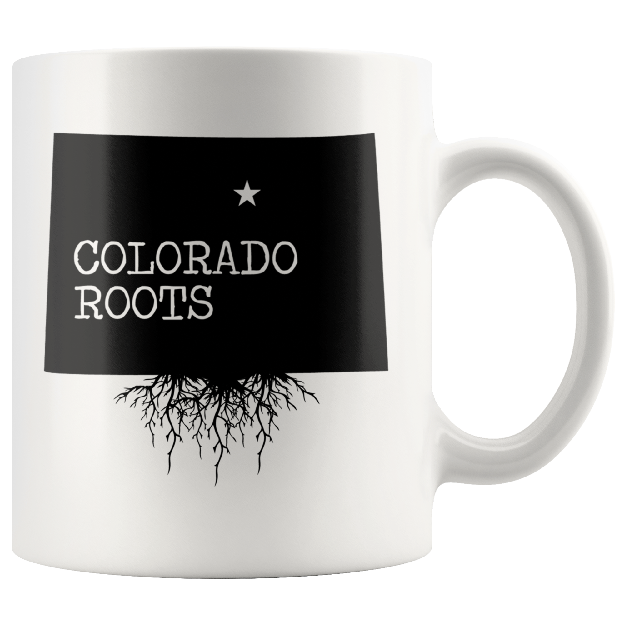 White 11oz Mug - Colorado Roots Map