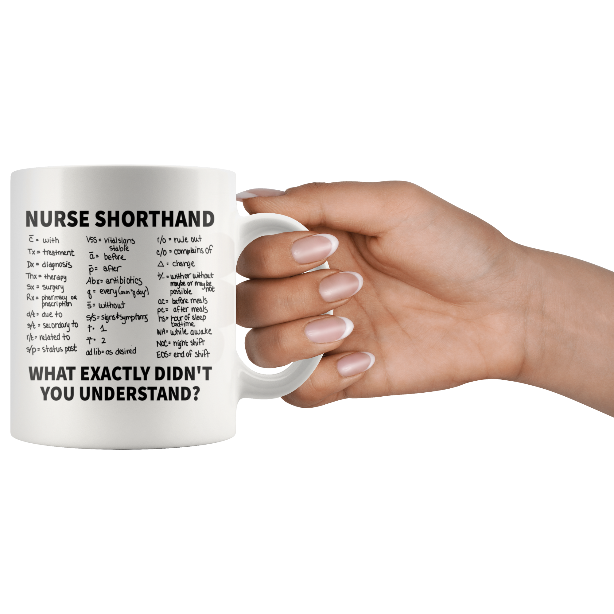 White 11oz Mug - Nurse Shorthand