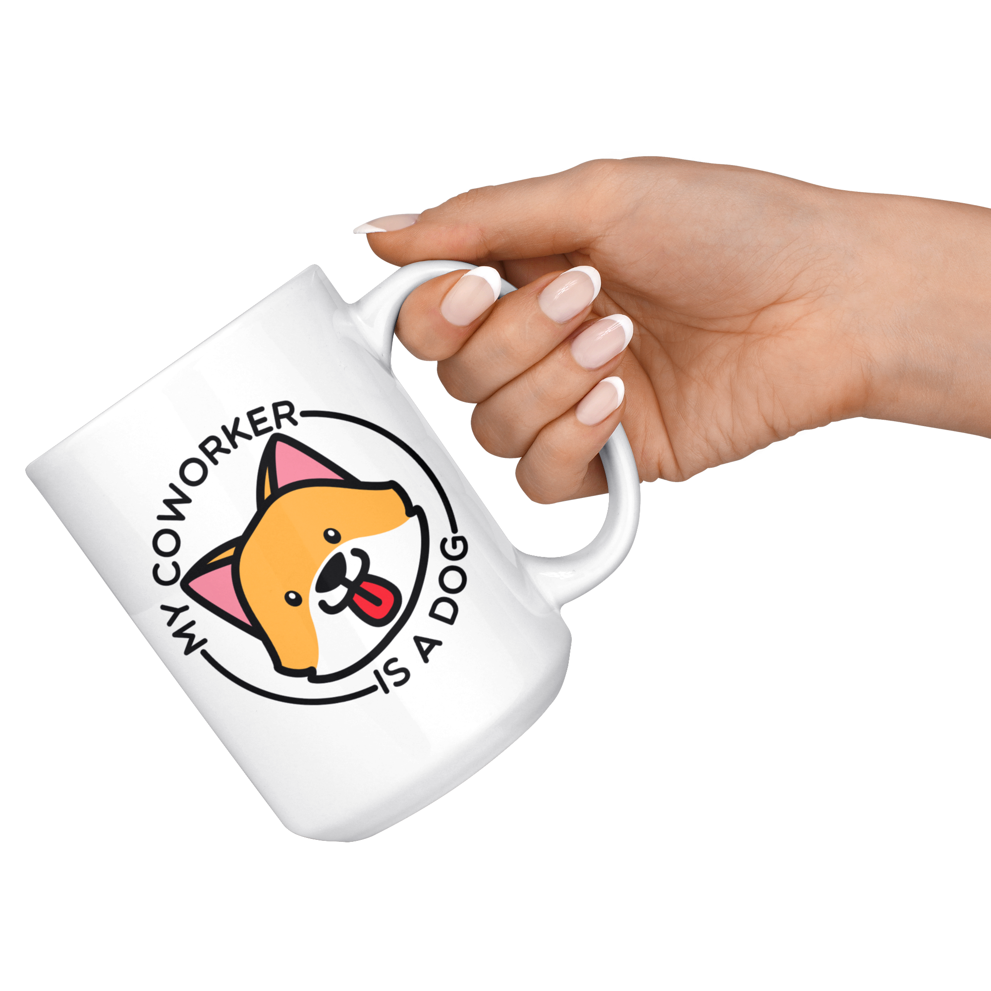 White Mugs - My Coworker Is A Dog