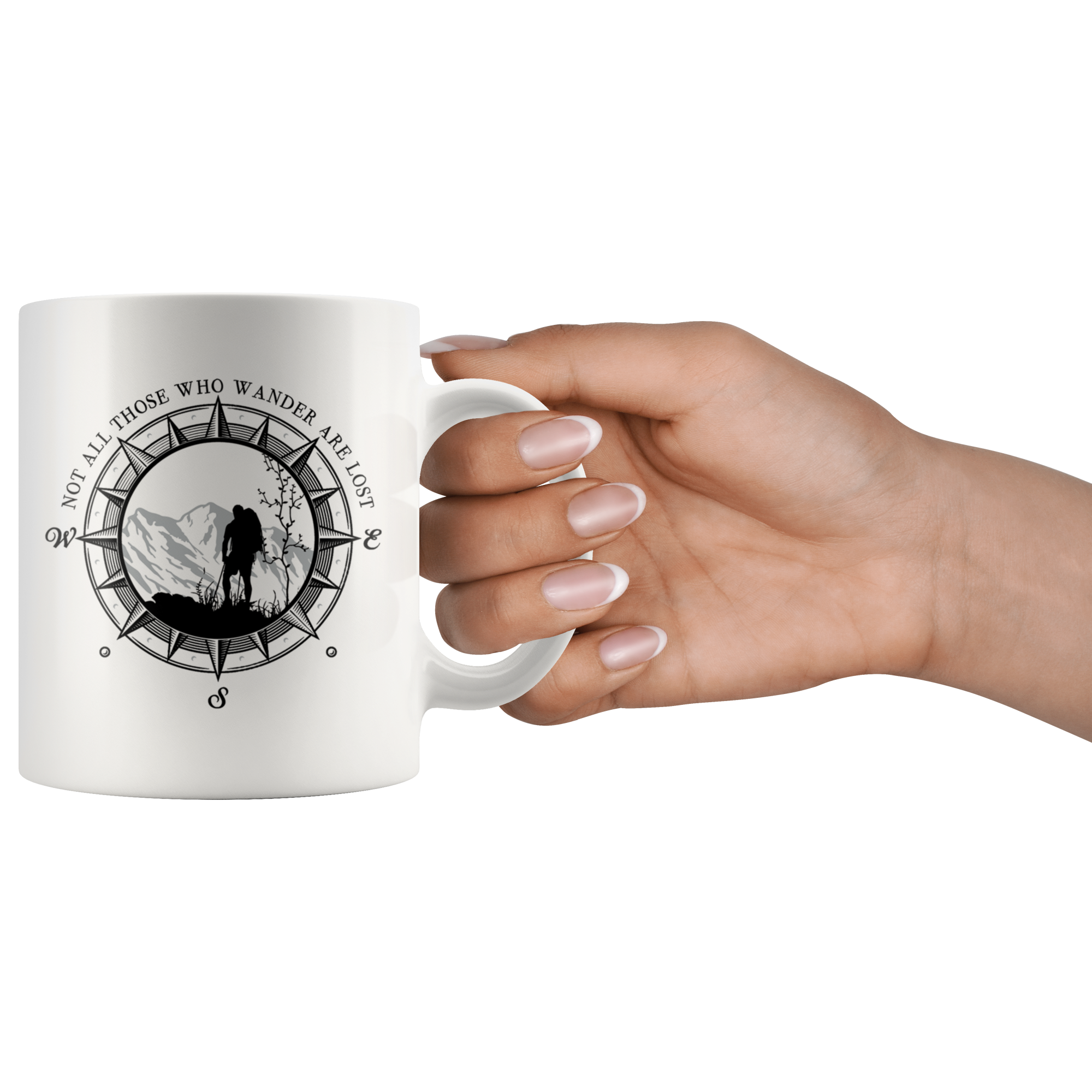 White 11oz Mug - Not All Those Who Wander Are Lost