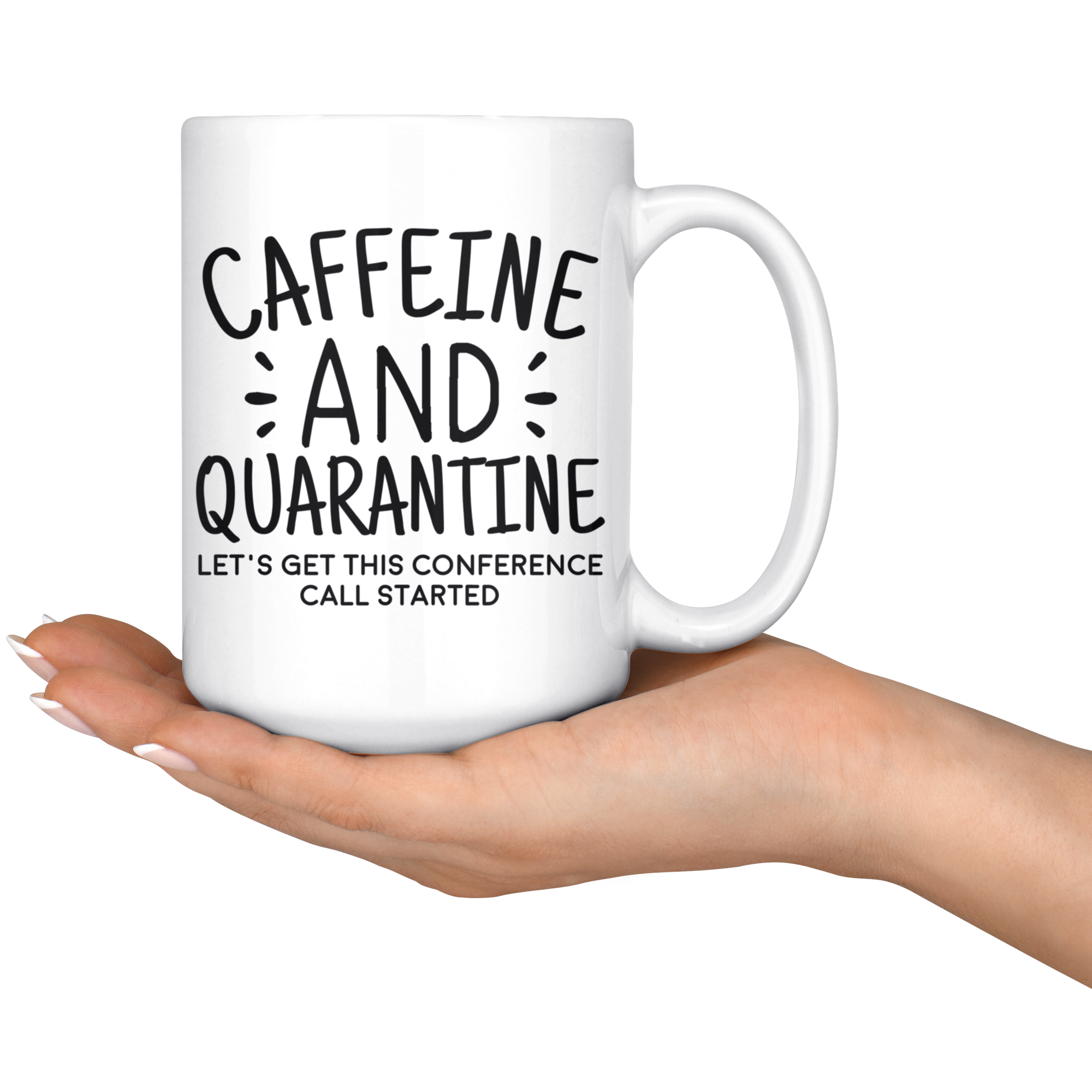 White Mugs - Caffeine and Quarantine