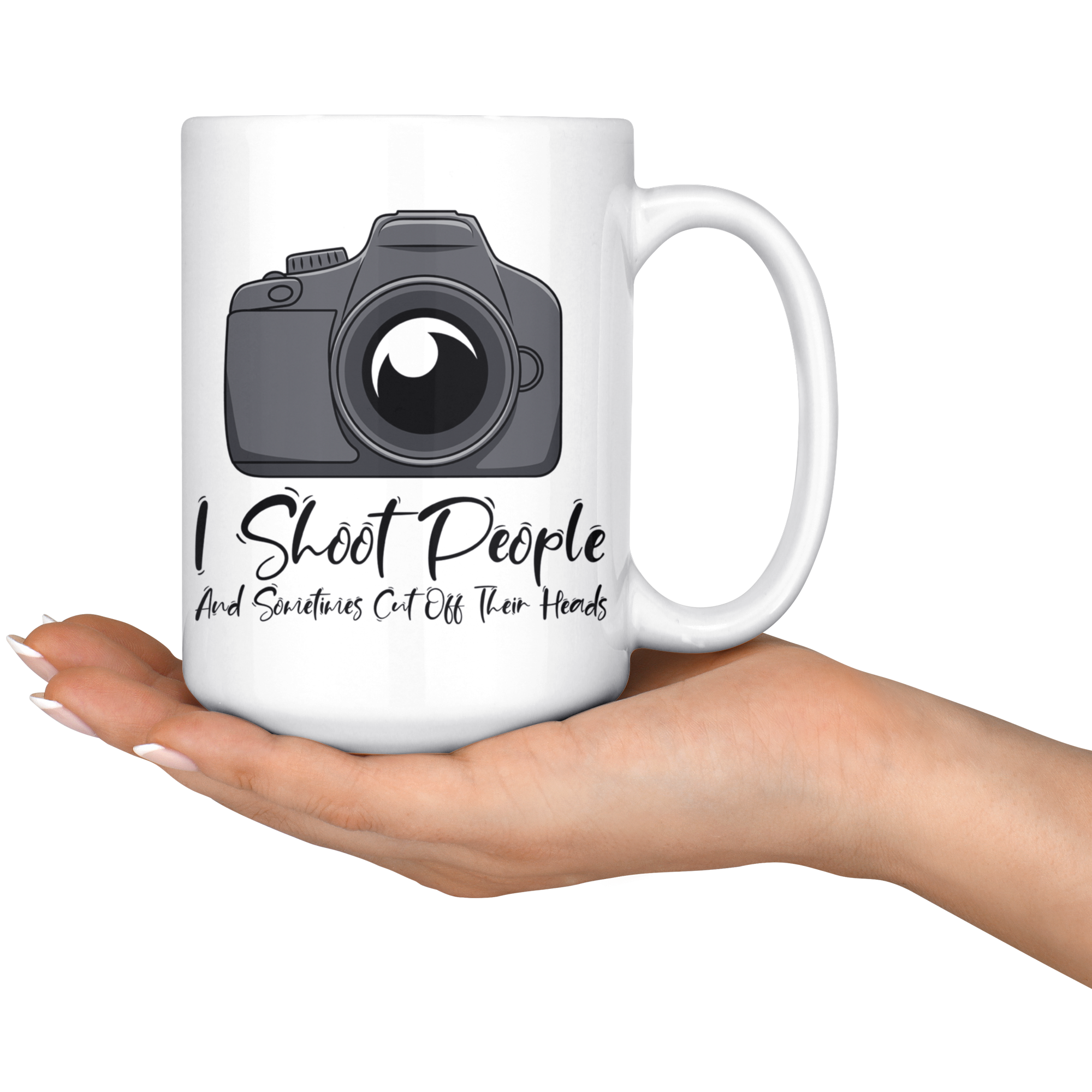 White 15oz Mug - Camera Shoot People