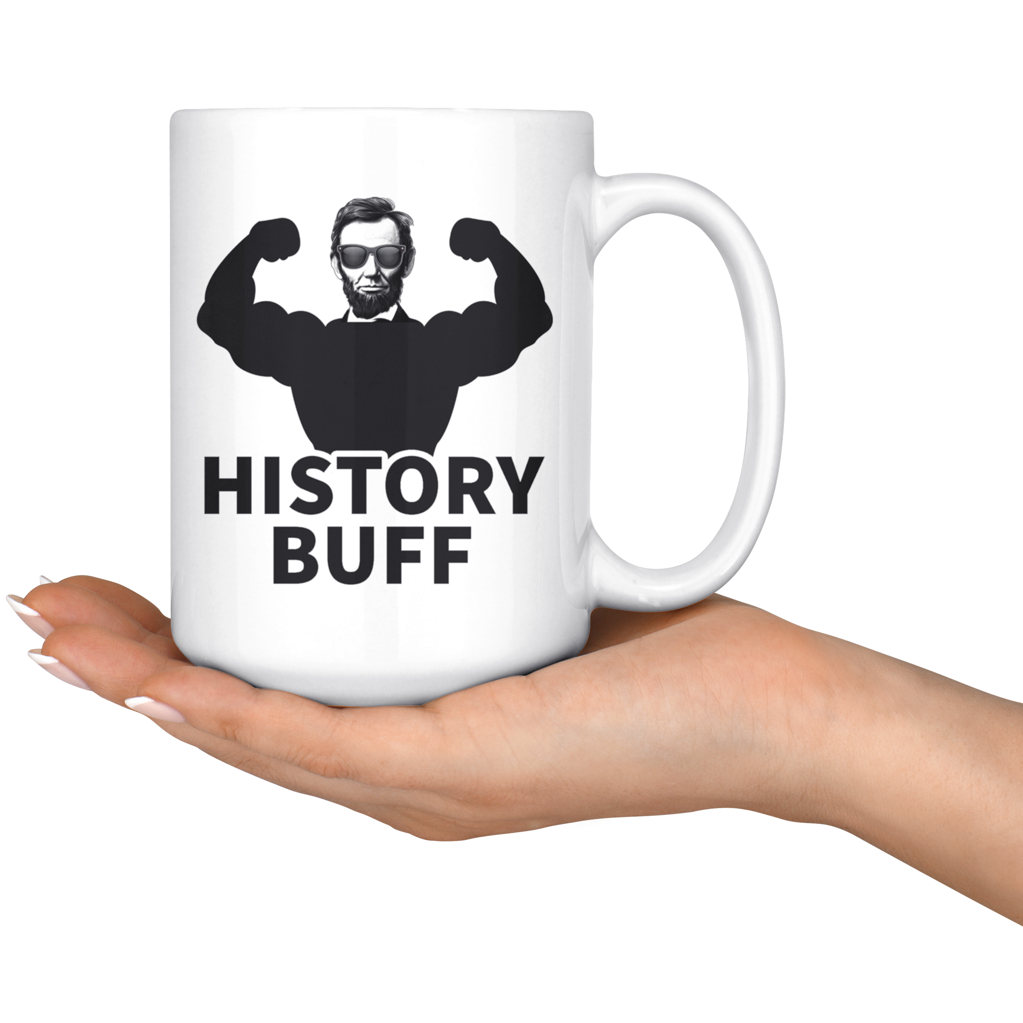 White 15oz Mug - Lincoln History Buff Mug