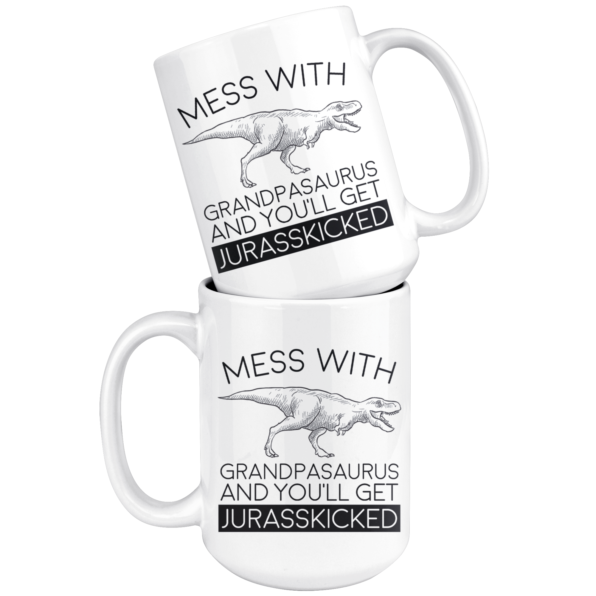 White Mug - Grandpasaurus Jurasskicked