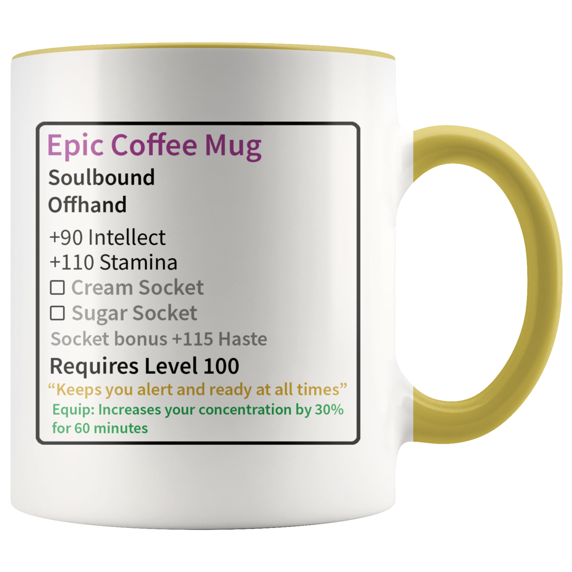 Accent Mug - Epic Coffee MMO Gamer RPG Mug