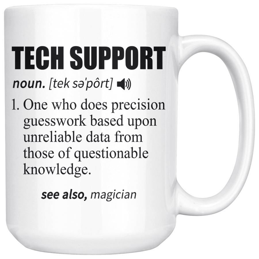 White 15oz Mug - Tech Support Definition