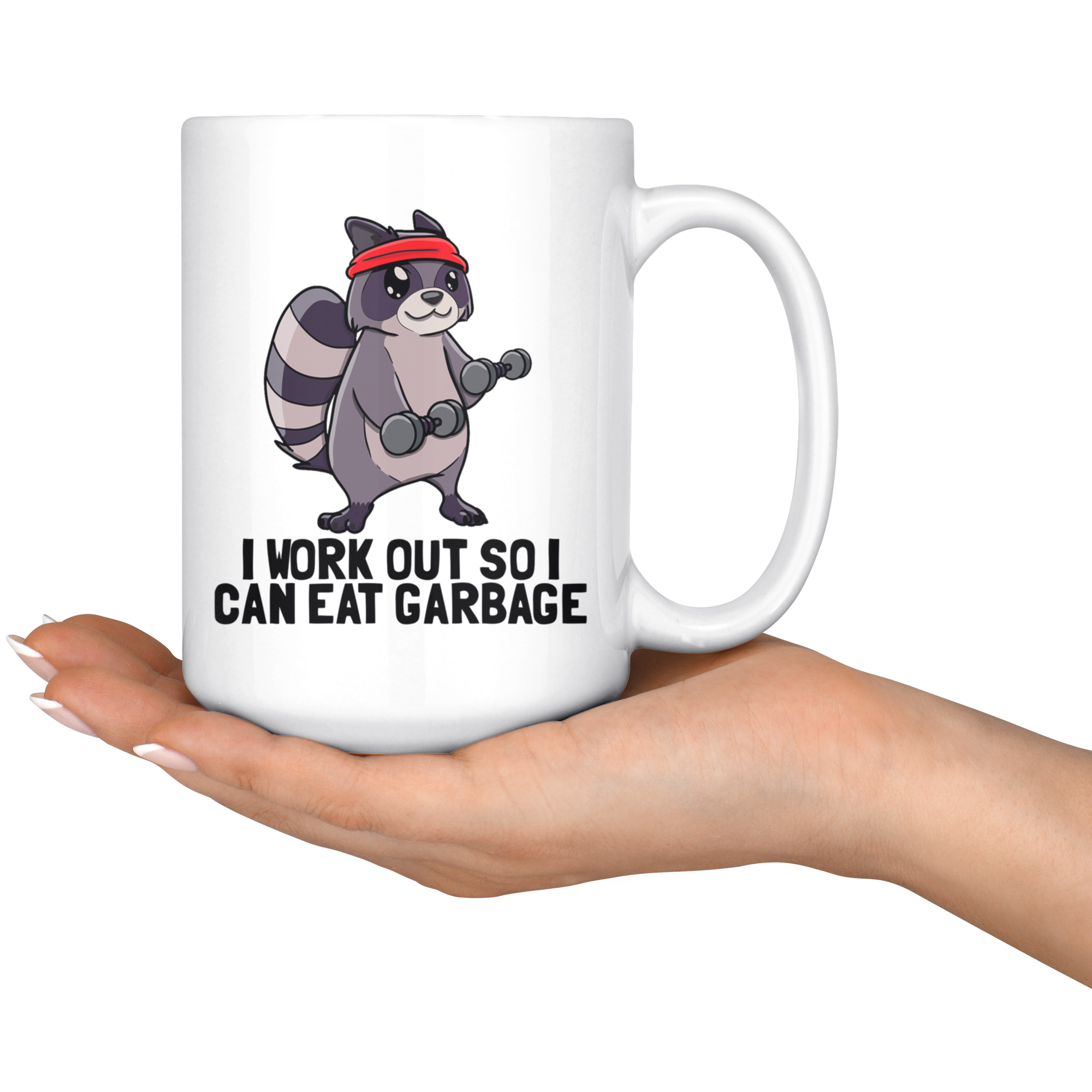 White Mugs - Raccoon Eat Garbage