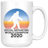 White Mugs - Bigfoot Social Distancing Expert