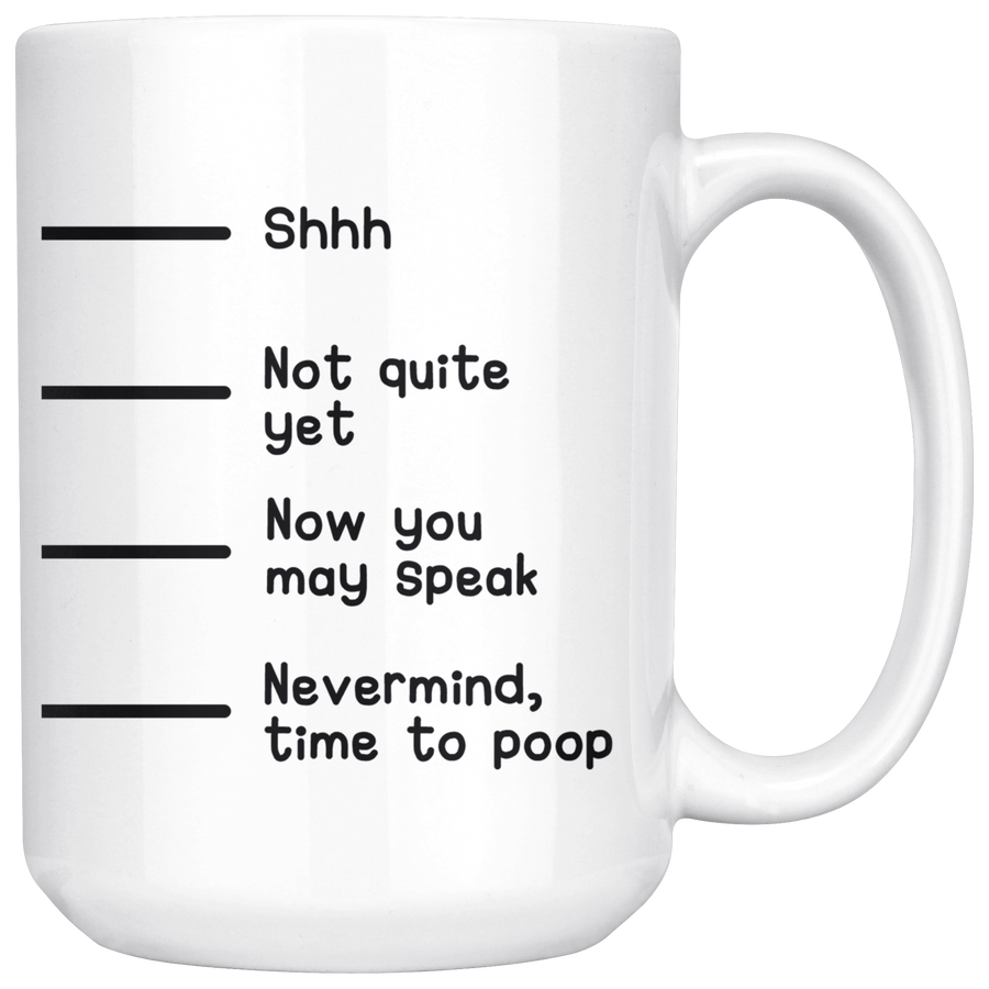 White 15oz Mug - Time To Poop
