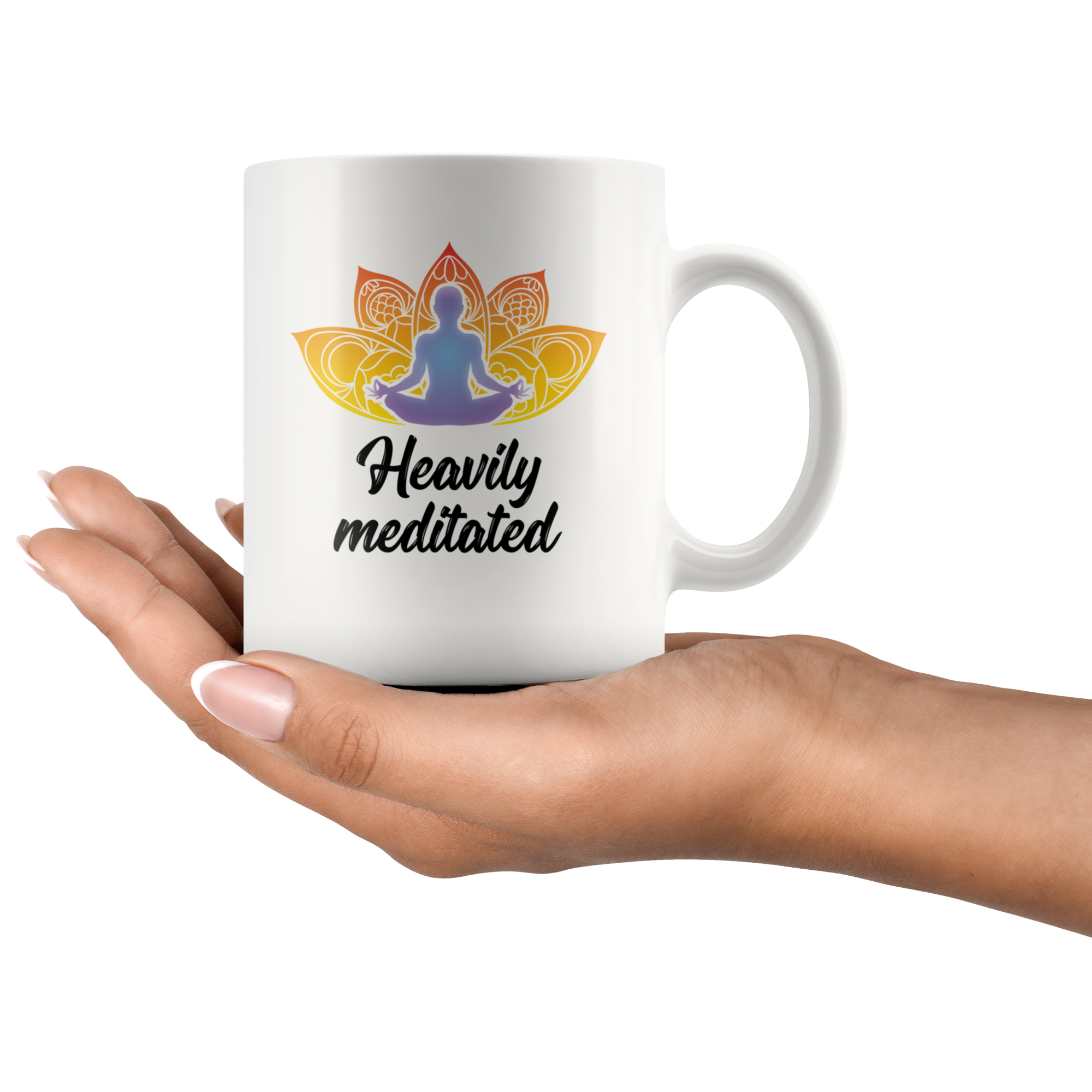 White 11oz Mug - Heavily Meditated