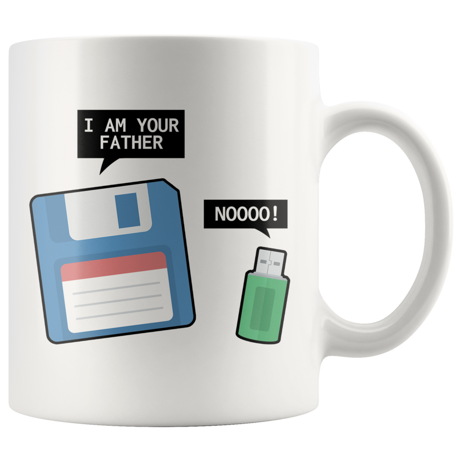 White 11oz Mug - Floppy USB Father