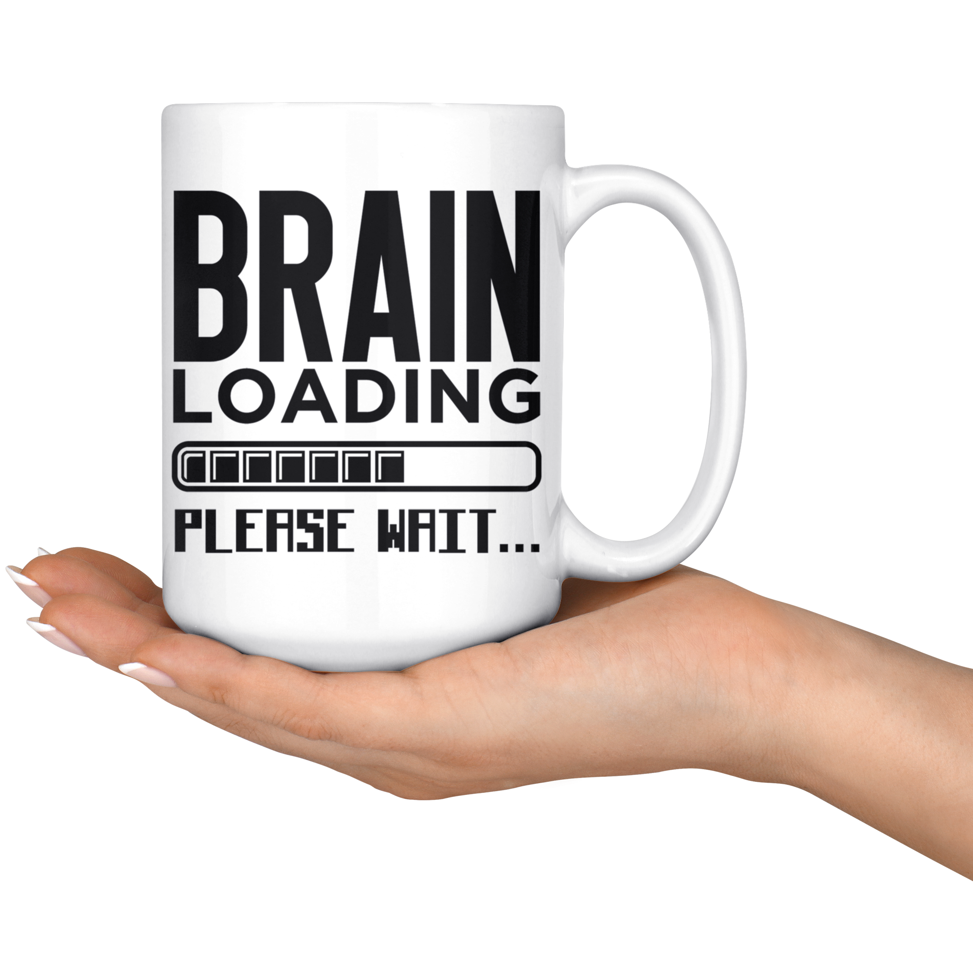 White 15oz Mug - Brain Loading