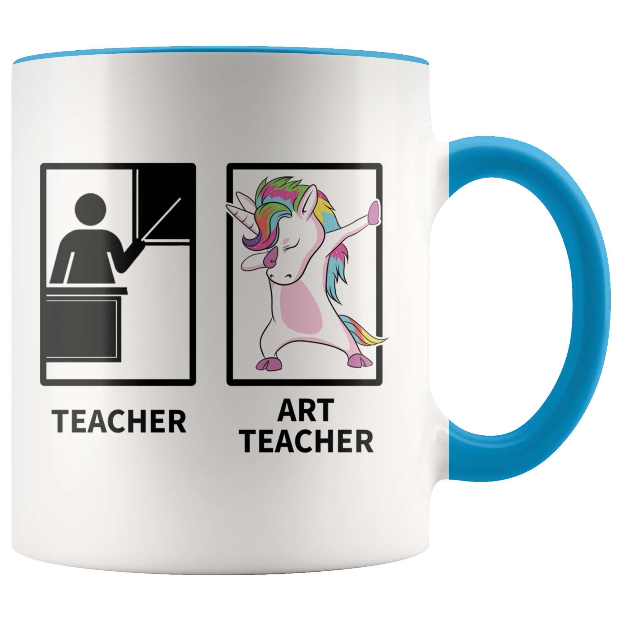 Accent Mug - Dabbing Art Teacher Unicorn