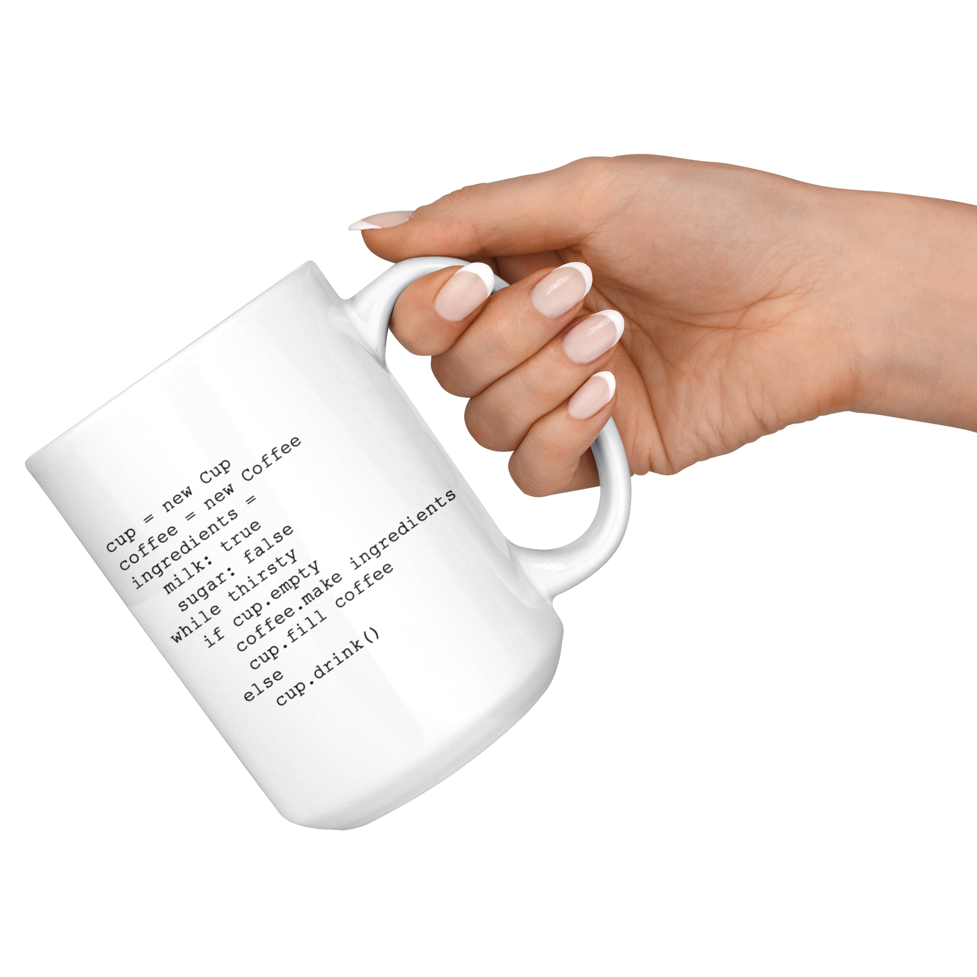 White 15oz Mug - Coding Computer New Coffee