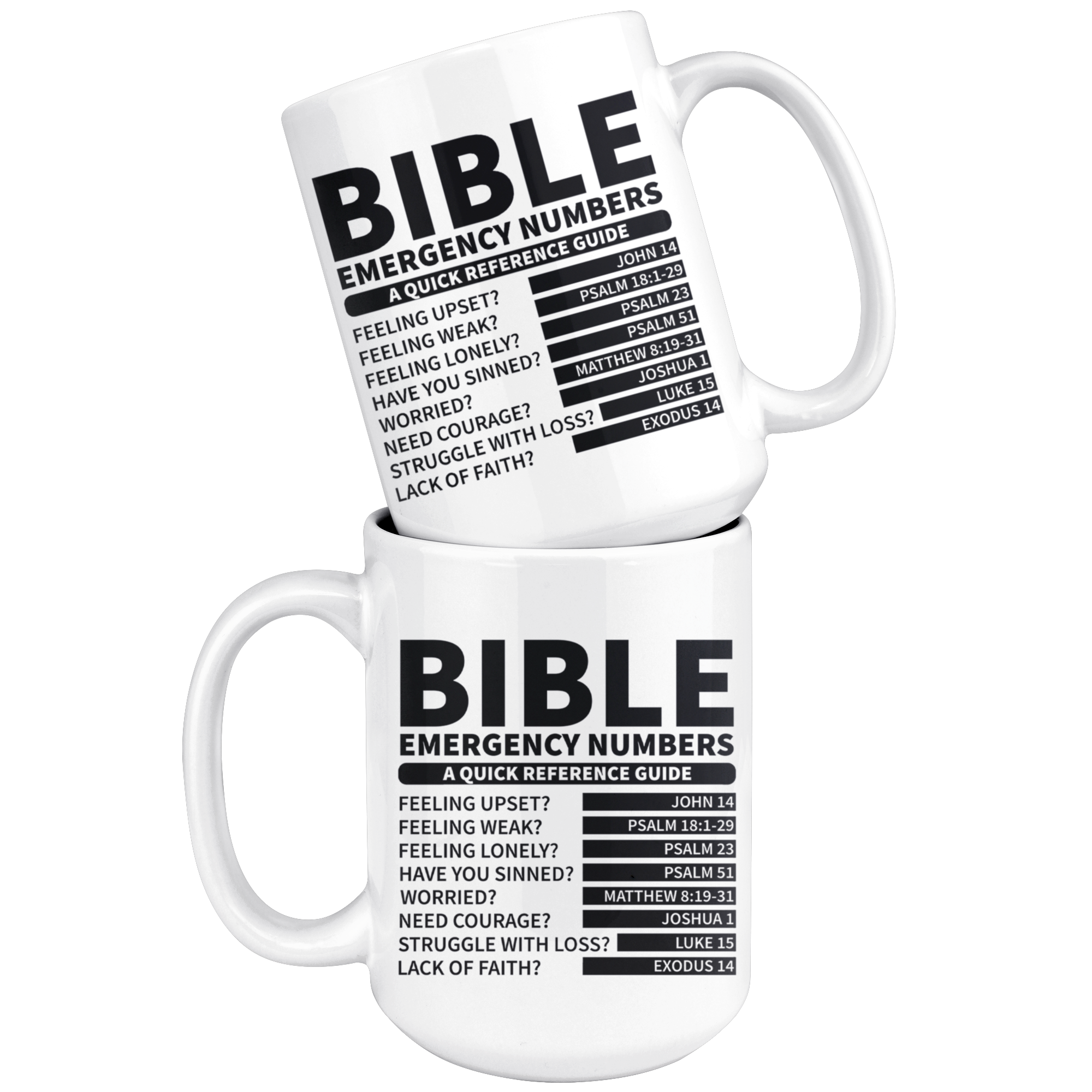 White 15oz Mug - Bible Reference Mug