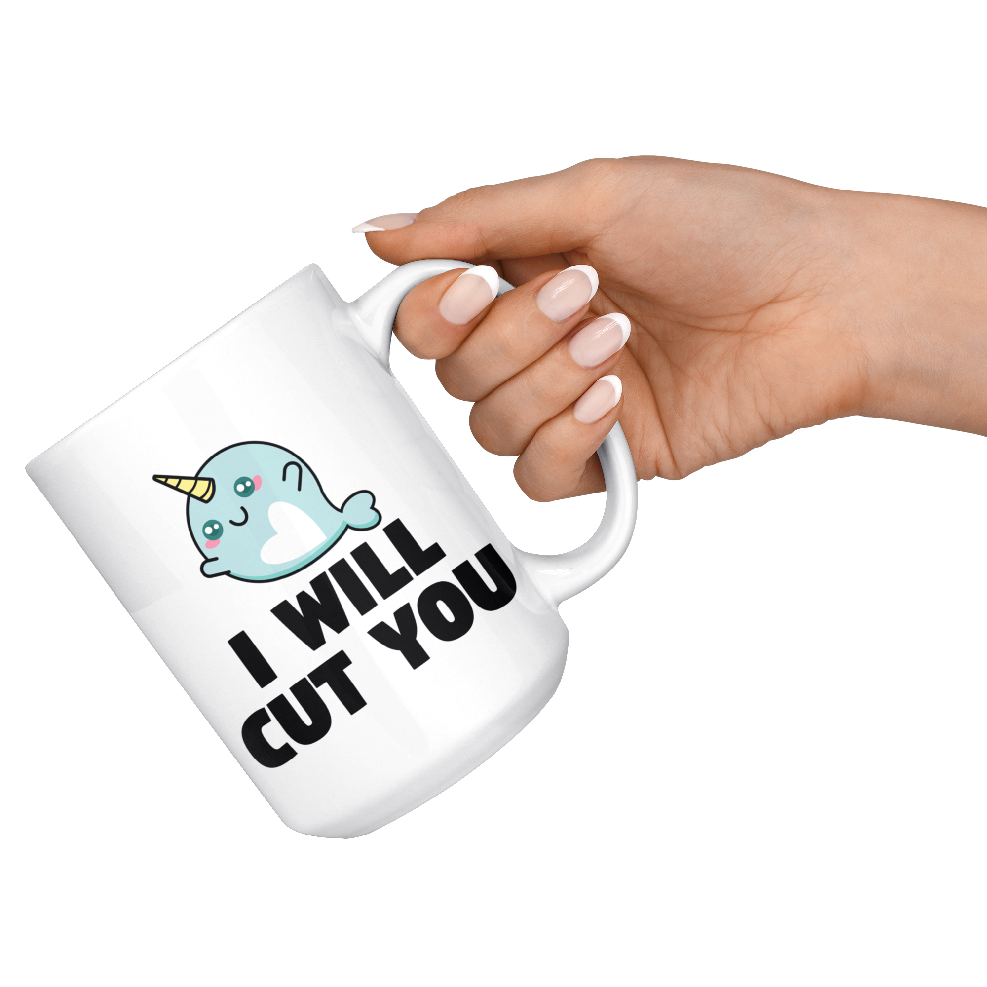 White Mugs - Narwhal Will Cut You
