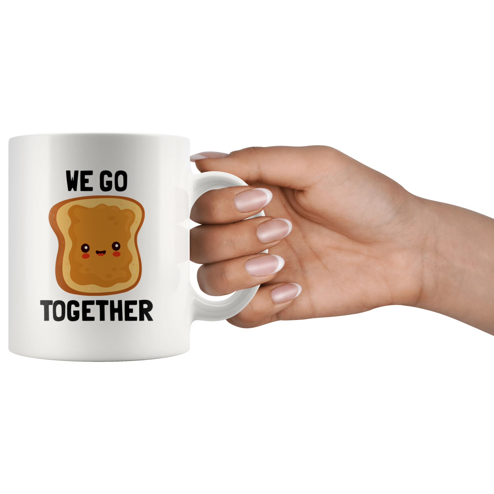 White Mugs - We Go Together Peanut Butter