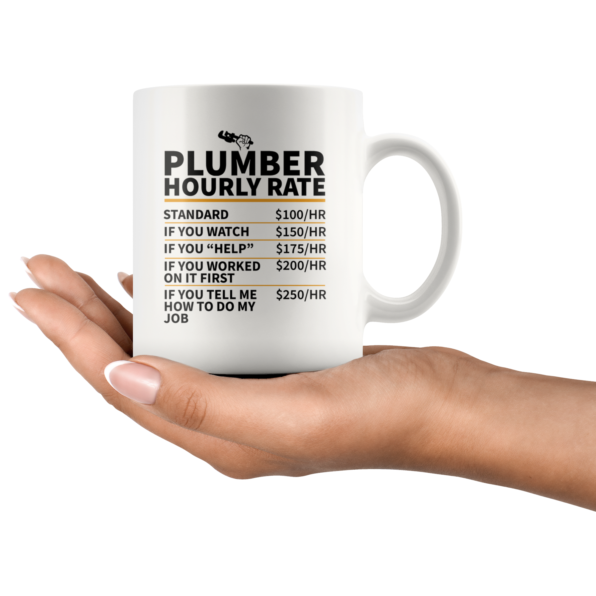 White Mug - Plumber Hourly Rate