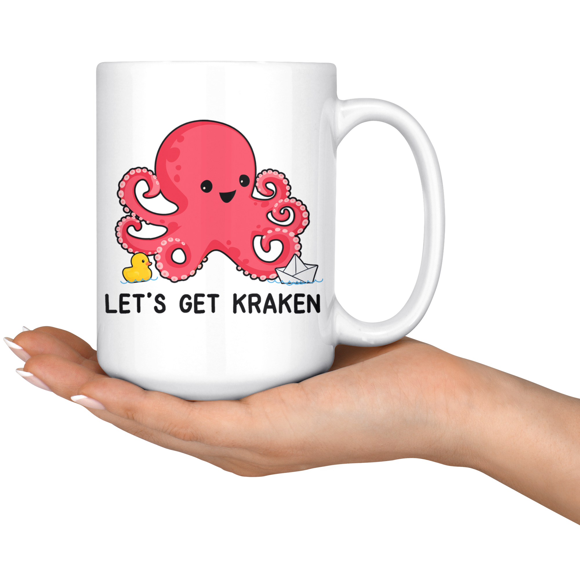 White Mugs - Cute Let's Get Kraken