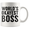 White 11oz Mug - World's Okayest Boss