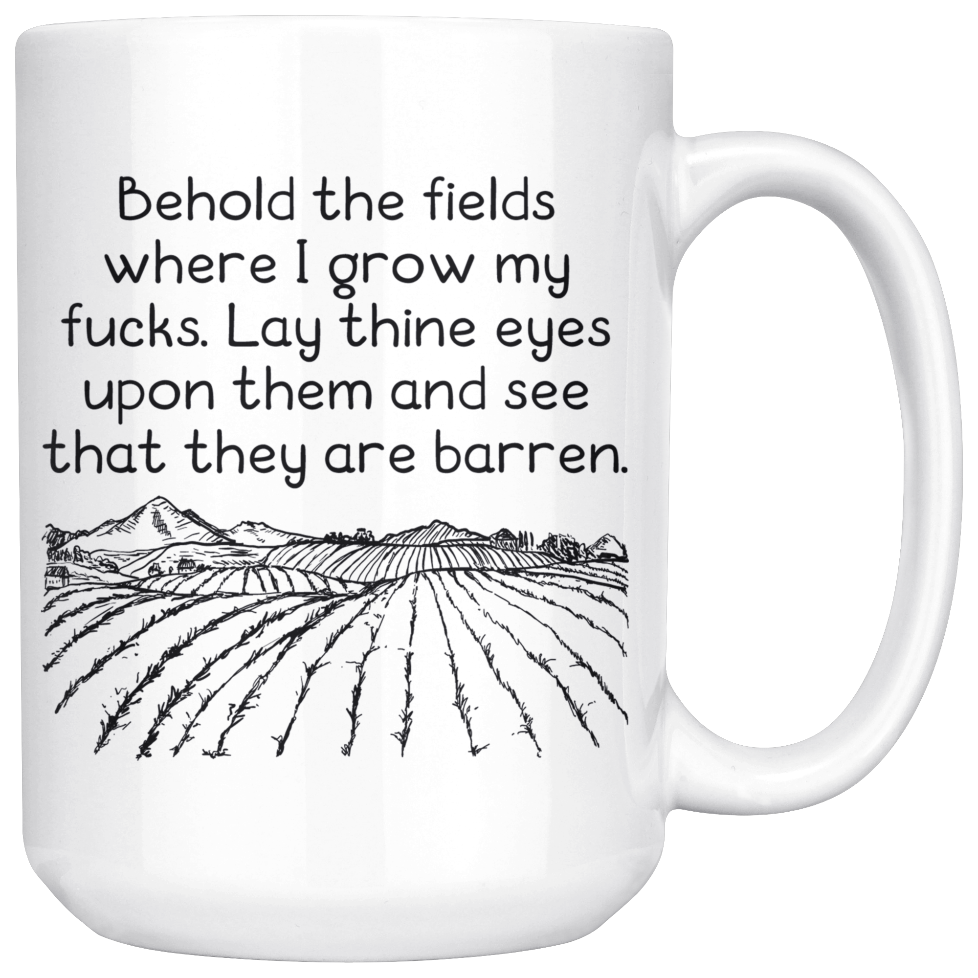 White 15oz Mug - Behold The Fields