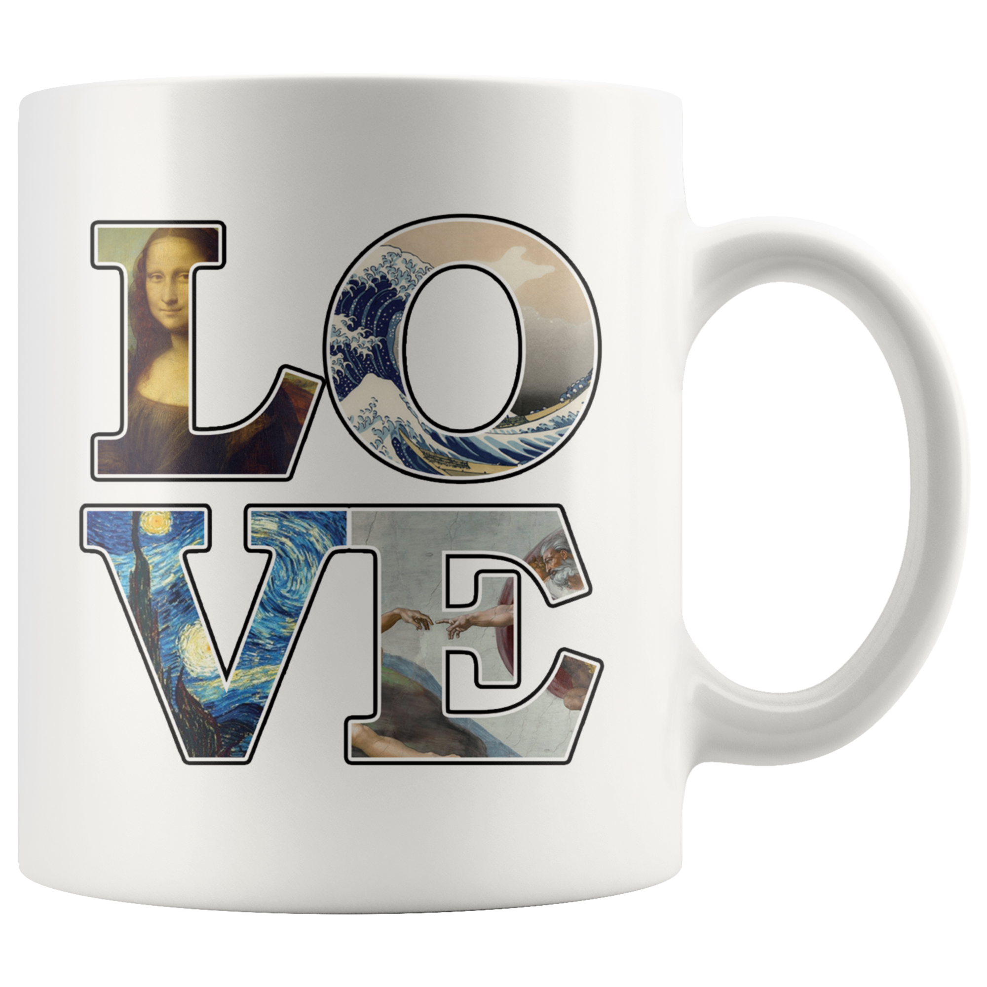 White 11oz Mug - Love Art Masterpiece