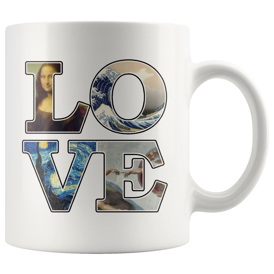 White 11oz Mug - Love Art Masterpiece