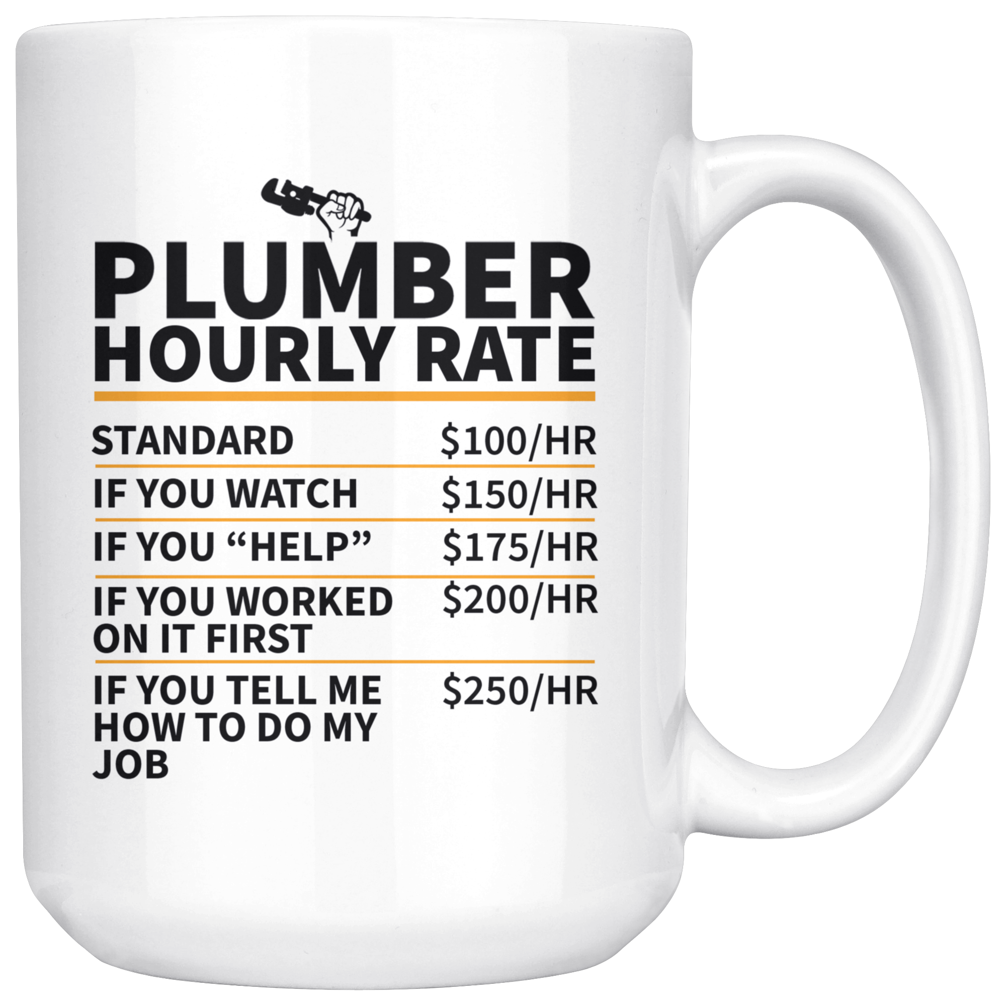White Mug - Plumber Hourly Rate